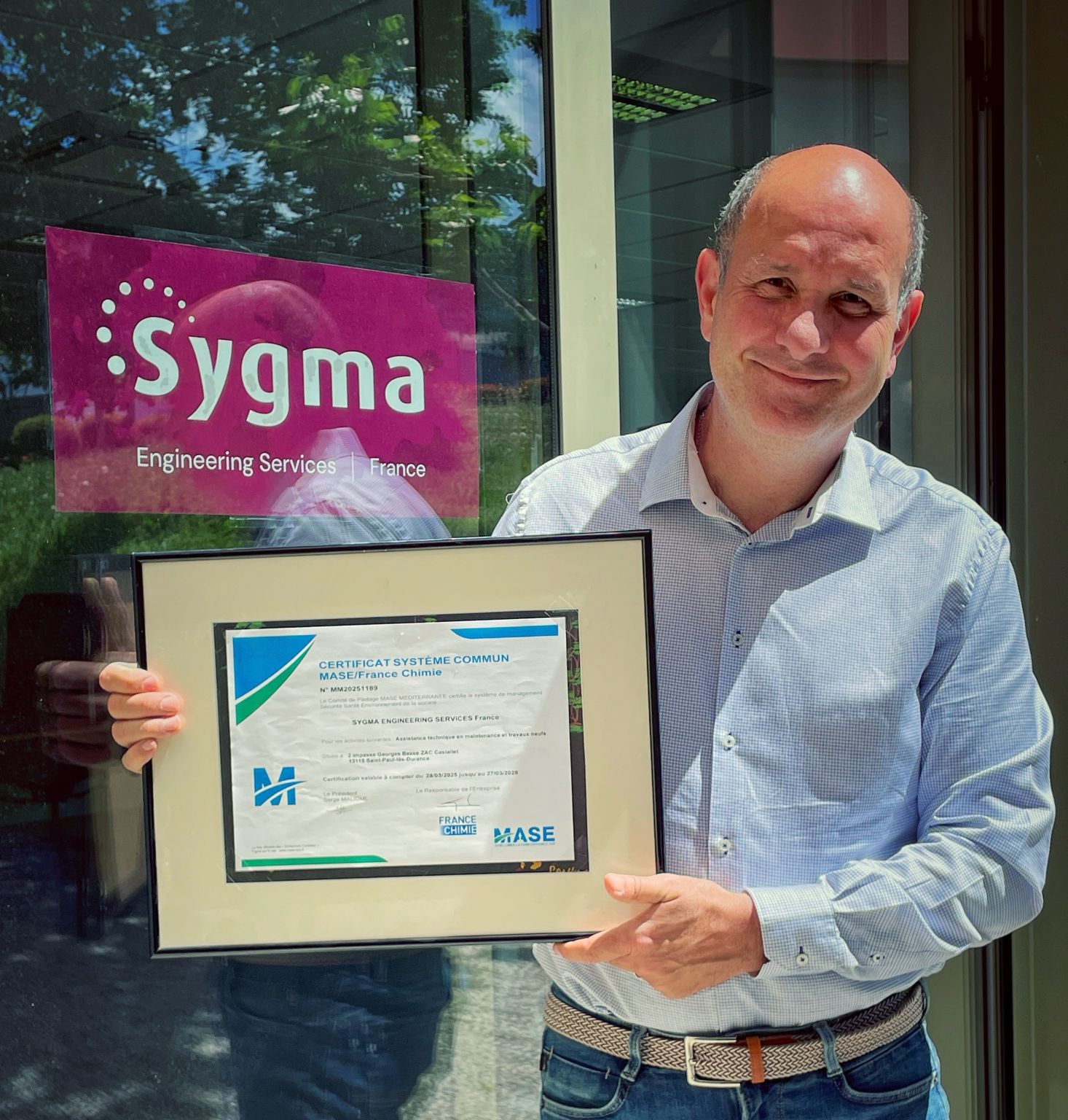 SYGMA France - Certification MASE pour 3 années supplémentaires